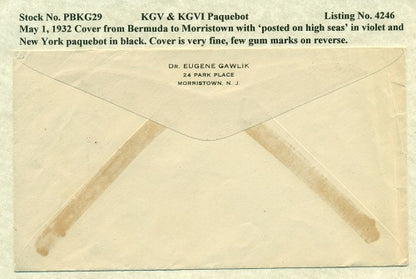 Paquebot Mail from May 1, 1932