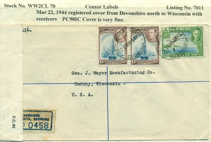 Censor Label PC90 DEVONSHIRE NORTH WW2CL 70