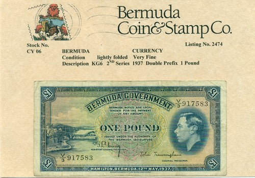 KGVI 2nd series 1937 1 pound Note