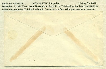 Paquebot Mail from December 2, 1936 PBM 75