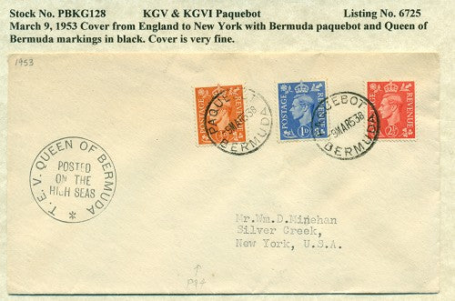 Paquebot Mail from March 9, 1953 PBM 128