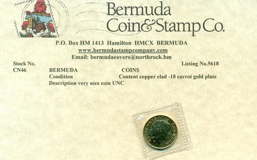 Bermuda gold plated 25 cents