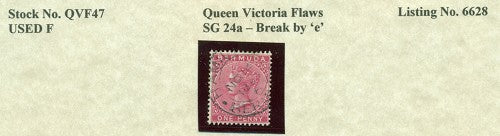 Queen Victoria Flaws Break by 'e' SG-24a QVF 47