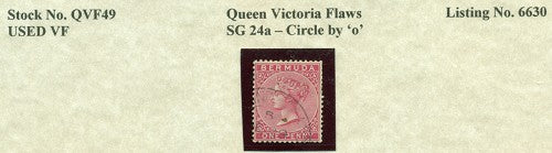 Queen Victoria Flaws Circle by 'o' SG-24a QVF 49