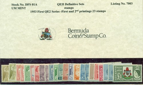 1953 Definitive set, 23 stamps DFS01A