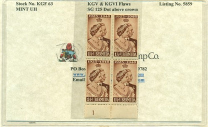 KGV & KGVI Flaws, Dot above crown -KGF63