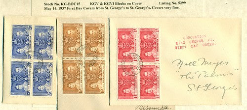 KGV & KGVI Blocks on Cover #5299