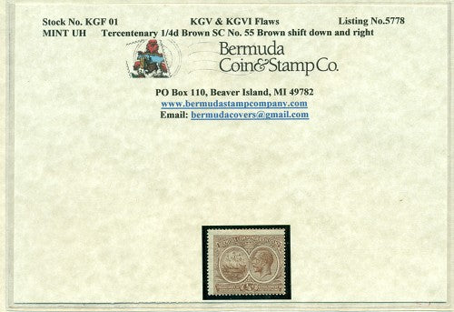 KGV & KGVI Flaws, Brown shift - KGF01
