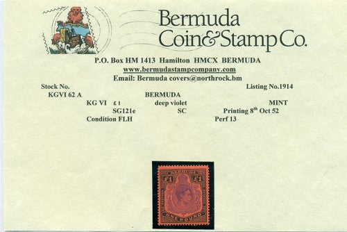 L1 Eighth printing October 1952 -KGVI 62a