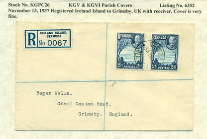 KGV & KGVI Parish Covers Ireland Island November 13, 1937 KGPC 26