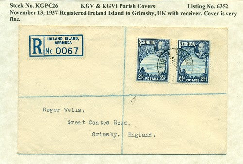KGV & KGVI Parish Covers Ireland Island November 13, 1937 KGPC 26