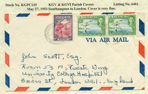 KGV & KGVI Parish Covers Southampton May 27, 1953 KGPC 135