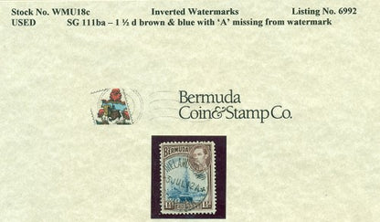 1 1/2 d blue & brown KGVI A Missing wmu18c