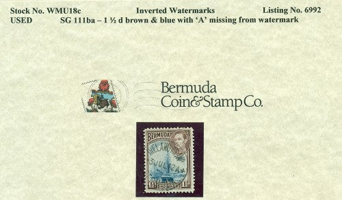 1 1/2 d blue & brown KGVI A Missing wmu18c