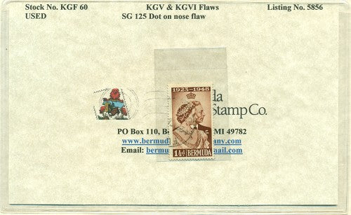 KGV & KGVI Flaws, Dot on nose -KGF60