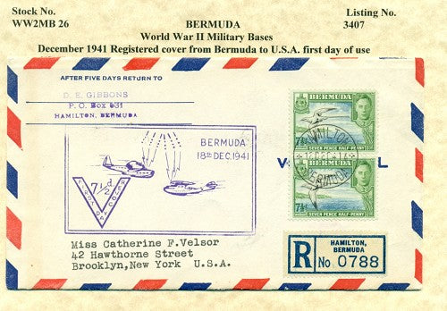 Cover from Bermuda  REGISTERED