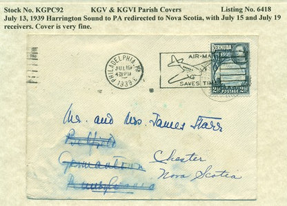 KGV & KGVI Parish Covers Harrington Sound July 13, 1939 KGPC 92