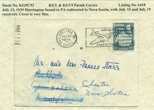 KGV & KGVI Parish Covers Harrington Sound July 13, 1939 KGPC 92