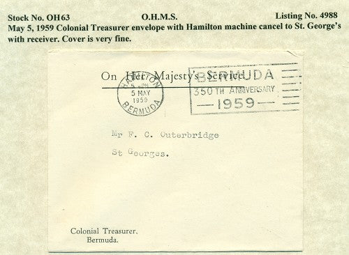 OHMS Colonial Treasurer May 5, 1959