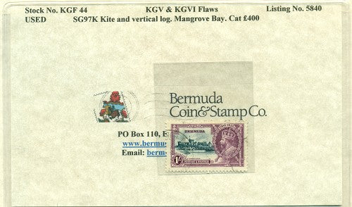 KGV & KGVI Flaws, Kite and vertical log -KGF44