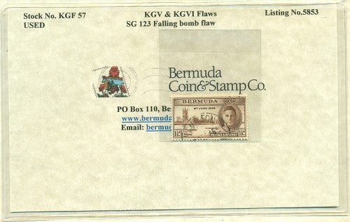 KGV & KGVI Flaws, Falling bomb flaw -KGF57