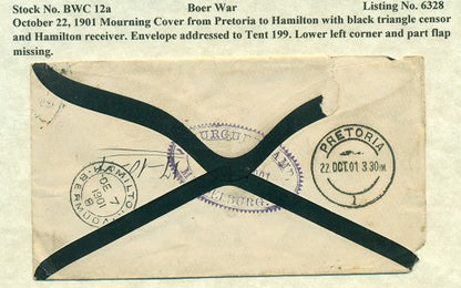 Mourning Cover - October 22, 1901 BWC 12A