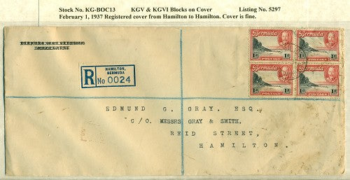 KGV & KGVI Blocks on Cover #5297