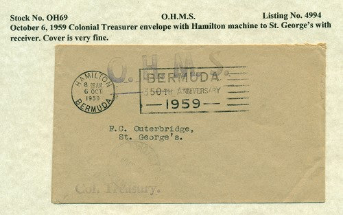 OHMS Colonial Treasurer October 6, 1959