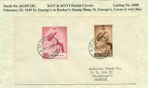 KGV & KGVI Parish Covers St. George's February 25, 1949 KGPC 182
