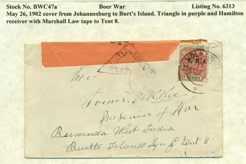 Boer War Cover - May 26, 1902 BWC 47A