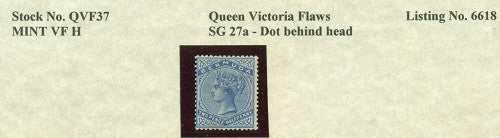 Queen Victoria Flaws Dot behind head SG-27a QVF 37