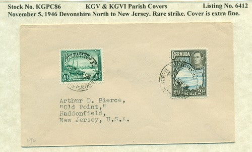 KGV & KGVI Parish Covers Devonshire North November 5, 1946 KGPC 86