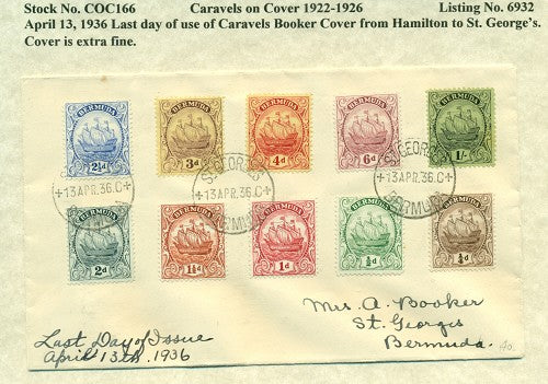 Caravels on Cover 1910-22 COC 166