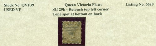 Queen Victoria Flaws Retouch and tone spot SG-29b QVF 39