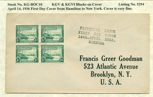 KGV & KGVI Blocks on Cover #5294