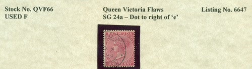 Queen Victoria Flaws Dot to right of 'e' SG-24a QVF 66