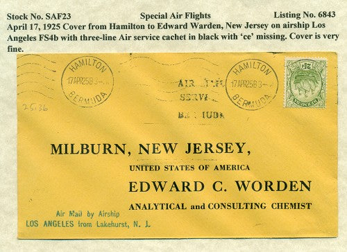 Special Air Flights 4/17/1925 SAF 23
