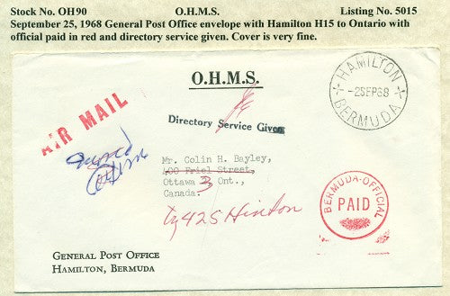 OHMS General P.O. BDA September 25, 1968