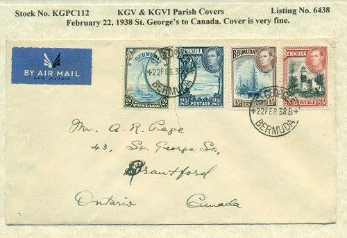KGV & KGVI Parish Covers St. George's February 22, 1938 KGPC 112
