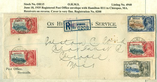 OHMS Hamilton H11- Hamilton P.O. envelope June 18, 1935