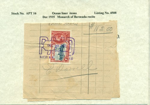 Ocean liner items -December, 1935