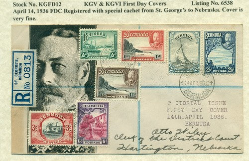 KGV & KGVI FDC Covers 4/14/1936 KG6C 12