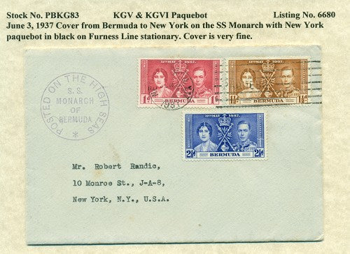 Paquebot Mail from June 3, 1937 PBM 83