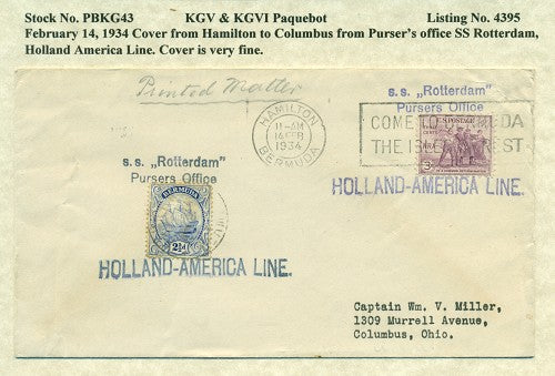 Paquebot Mail from February 14, 1934