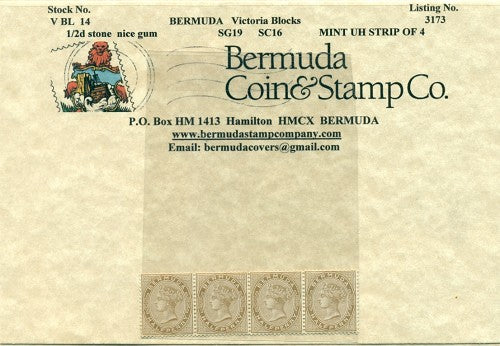 1/2d stone - mint strip