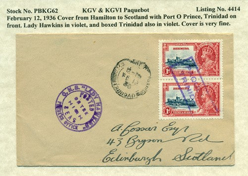 Paquebot Mail from February 12, 1936