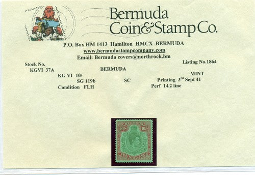 10/-  Third printing September 1941 -KGVI 37a