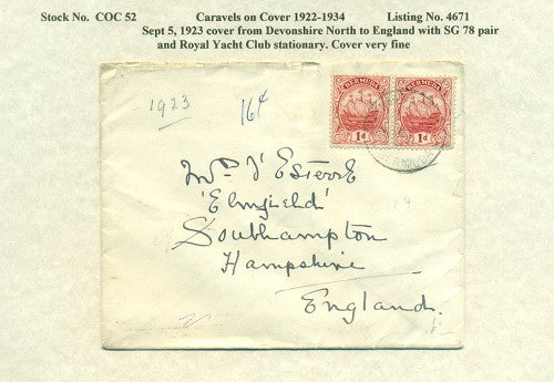 Caravels on Cover 1910-22, 52