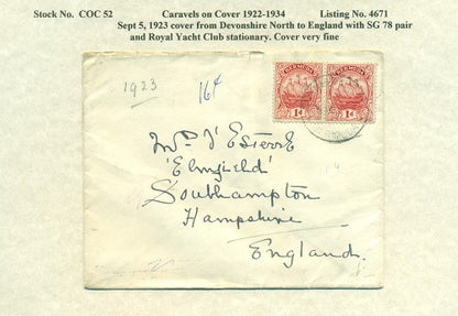 Caravels on Cover 1910-22, 52