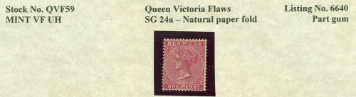Queen Victoria Flaws Natural paper fold SG-24a QVF 59